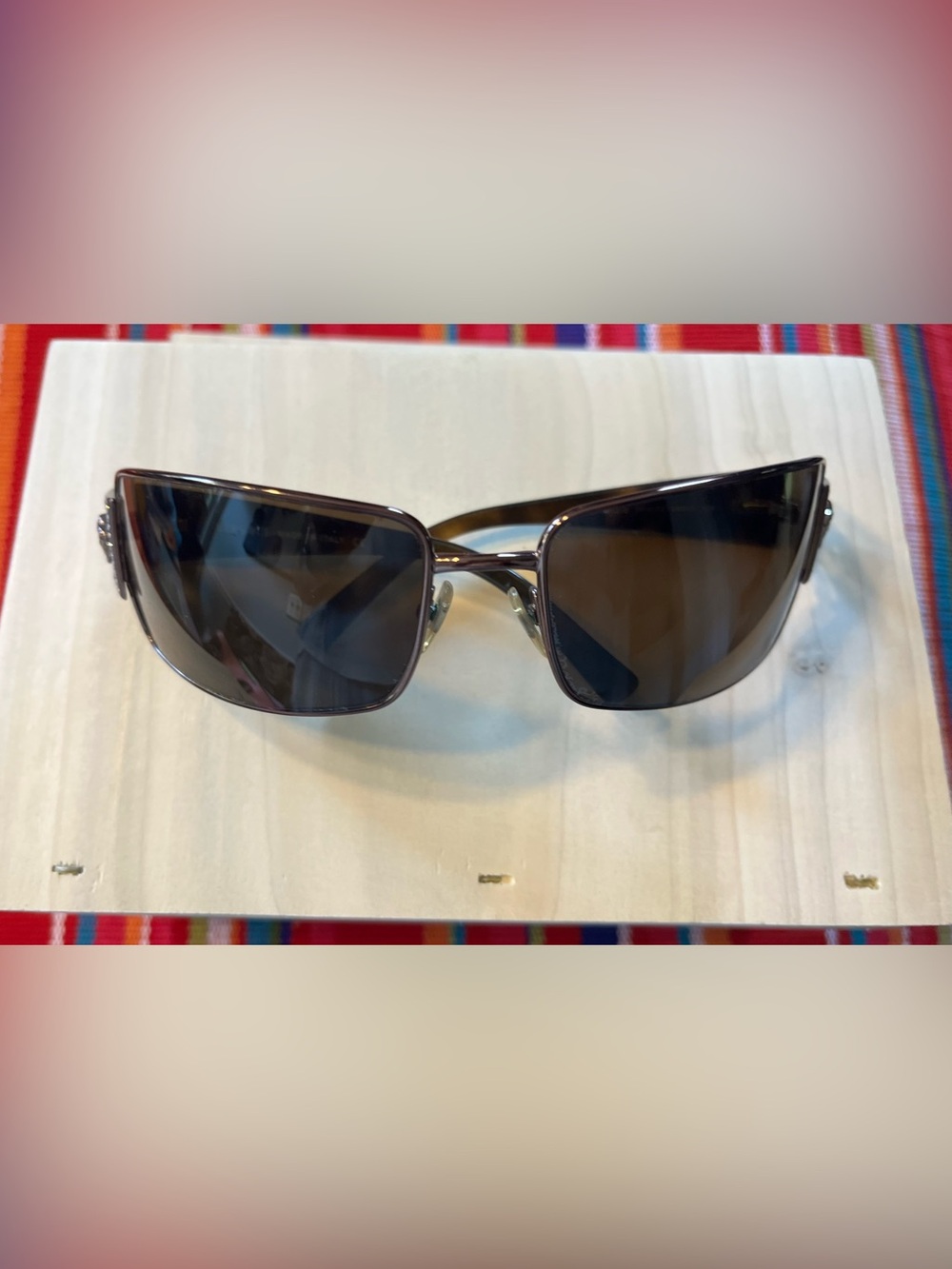 Versace Women's Brown Wrap Designer Sunglasses